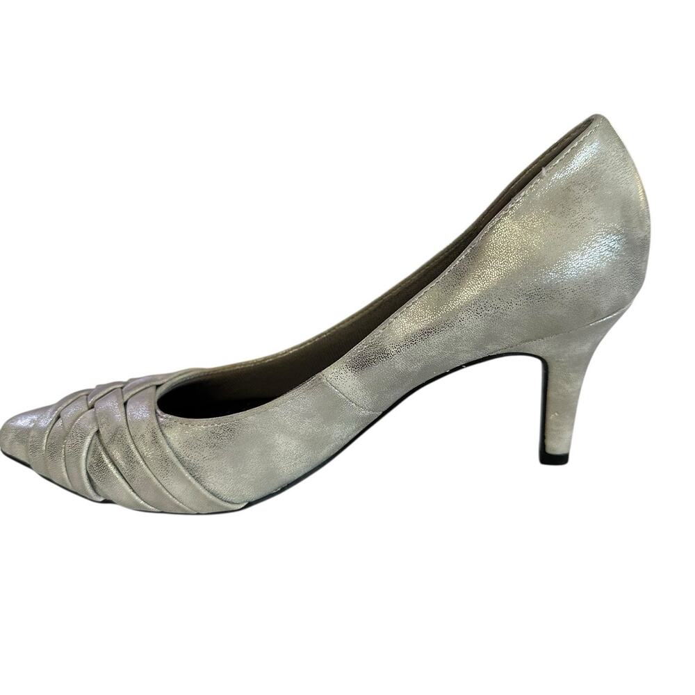 Life‎ Stride Silver Metallic Sentiment Pump Heels. Size 6.5 - Picture 6 of 13